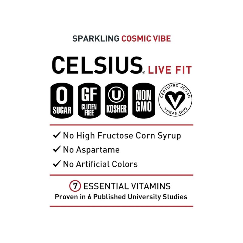 CELSIUS Sparkling Cosmic Vibe Pack of 12 Energy Drink