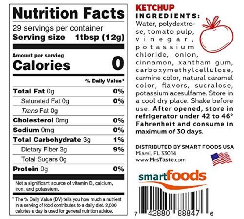 Mrs Taste Red Line 350g Ketchup, Zero Calories