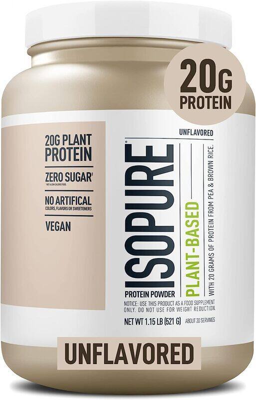 

Isopure Nature's Best Plant Based Vegan Protein Powder Unflavored 20 Servings 1.15 lb