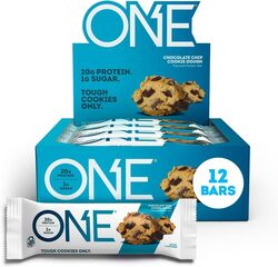 One Protein Bars 60g Chocolate Chip Cookie Dough Pack of 12