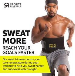 Sports Research Sweet Sweat Waist Trimmer, Large, Yellow/Black