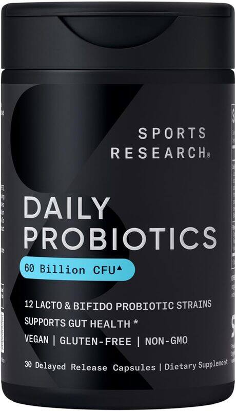 

Sports Research SR Daily Probiotics for Women & Men 60 billion 30 30 Delayed-Release Veggie Capsules