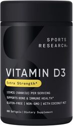 Sports Research High Potency Vitamin D3 with Coconut Oil Supplement, 125MCG, 360 Softgels