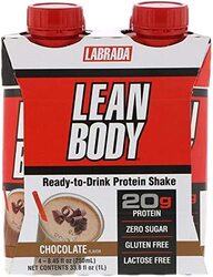 Labrada Nutrition Lean Body Ready-to-Drink Protein Chocolate Shake, 4 x 250ml