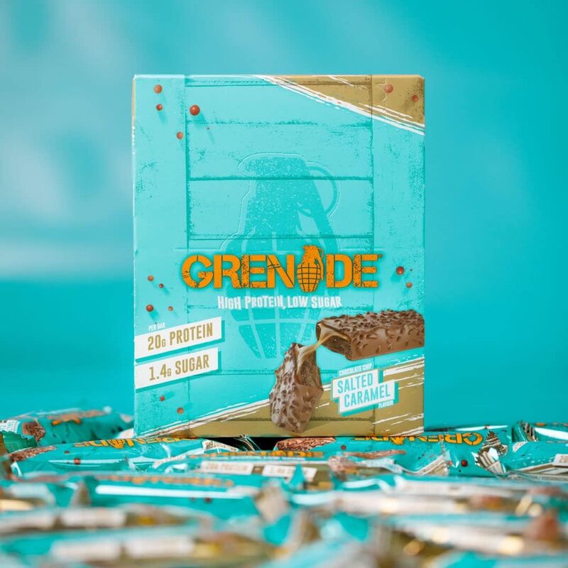 Grenade High Protein Low Sugar Bar Chocolate Chip Salted Caramel 60g Pack of 12