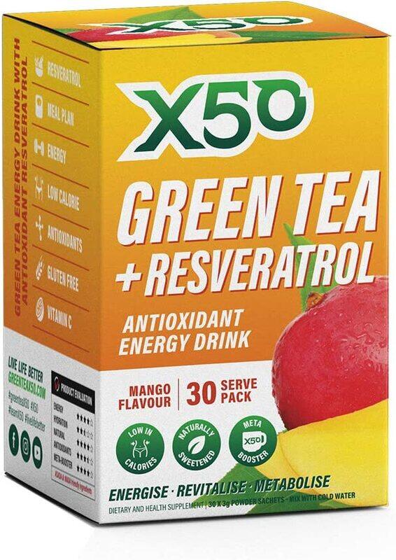 

X50 Mango Green Tea, 30 Sachets, 30 Sachets