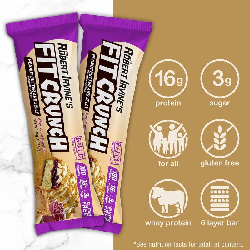 FitCrunch Protein Bar 46gm Peanut Butter & Jelly 1x9