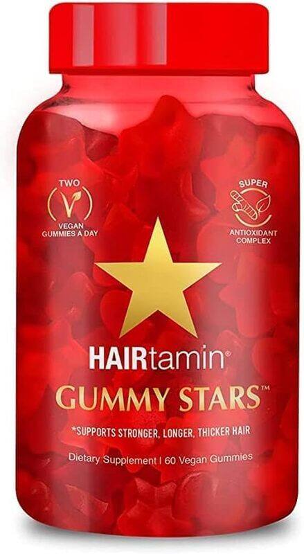 

HAIRTAMIN Gummy Stars Healthy Hair Growth Vitamins Supplement 60 Capsules