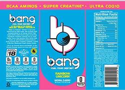 Bang Energy Rainbow Unicorn, Sugar-Free Energy Drink, 16-Ounce (Pack of 12)