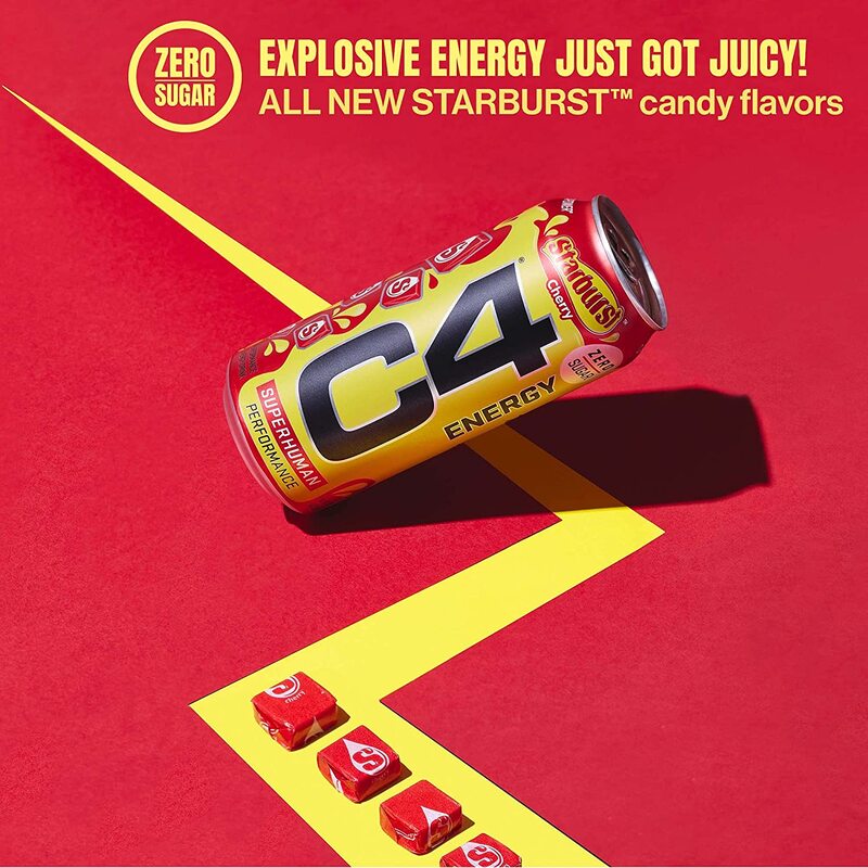 Cellucor C4 Starburst Cherry Energy Drink, 12 x 16oz