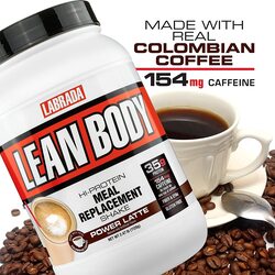 Labrada Lean Body Hi Protein Meal Replacement Shake, 1120g, Power Latte