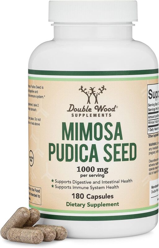 

Double Wood Supplements Double Wood Mimosa Pudica Seed Supplement for Intestinal Support and Parasite Cleanse for Adults 500 mg 180 capsules