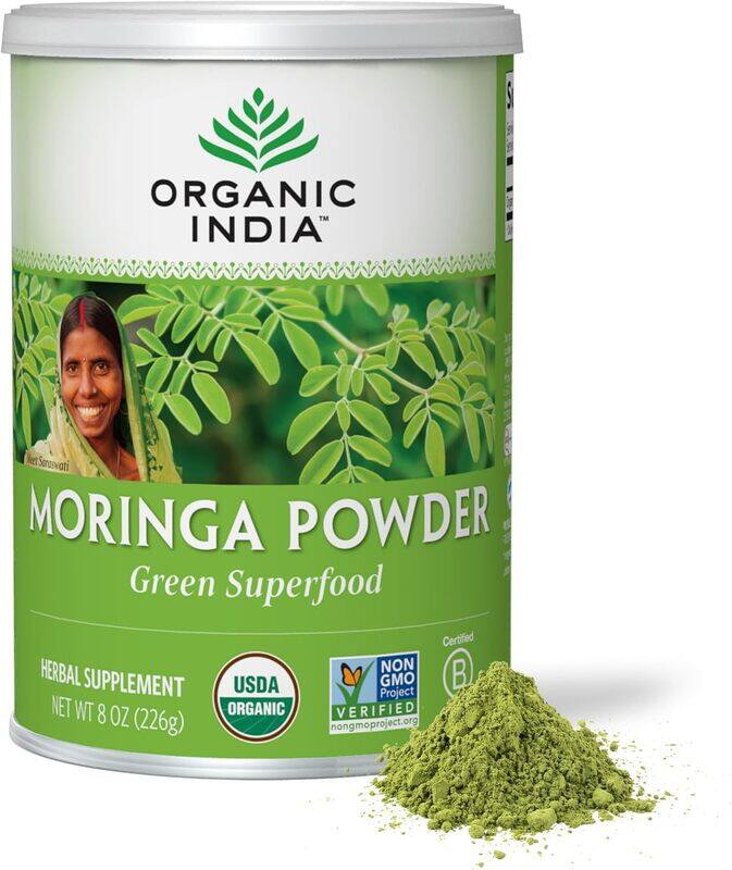 

Organic India Moringa Powder Green Superfood Herbal Supplement 8 oz 226g
