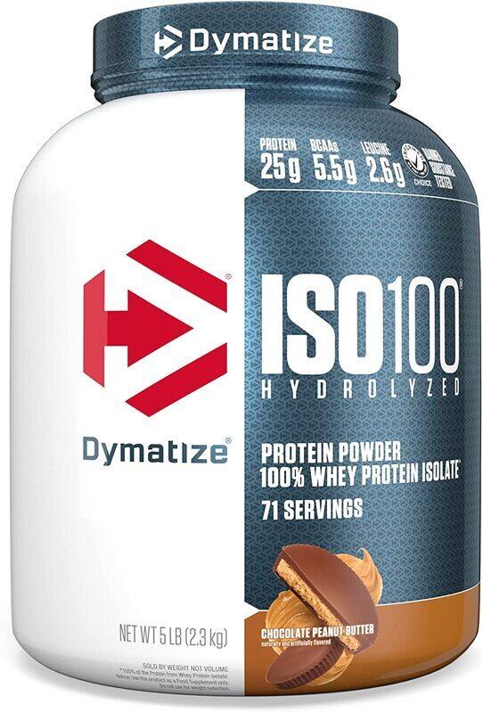 

Dymatize ISO 100 Whey Protein Powder with 25g of Hydrolyzed 100% Whey Isolate, Chocolate Peanut Butter, 5 lbs