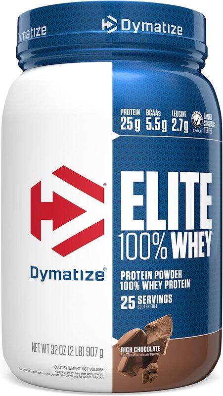 

Dymatize Elite 100% Whey Protein Powder, 25g Protein, 5.5g BCAAs & 2.7g L-Leucine, Quick Absorbing & Fast Digesting for Optimal Muscle Recovery, Rich