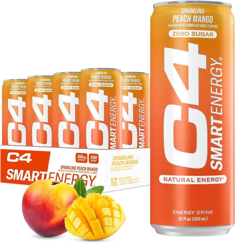 

Cellucor C4 C4 RTD Smart Energy Sparkling Peach Mango 355 ml Pack of 12