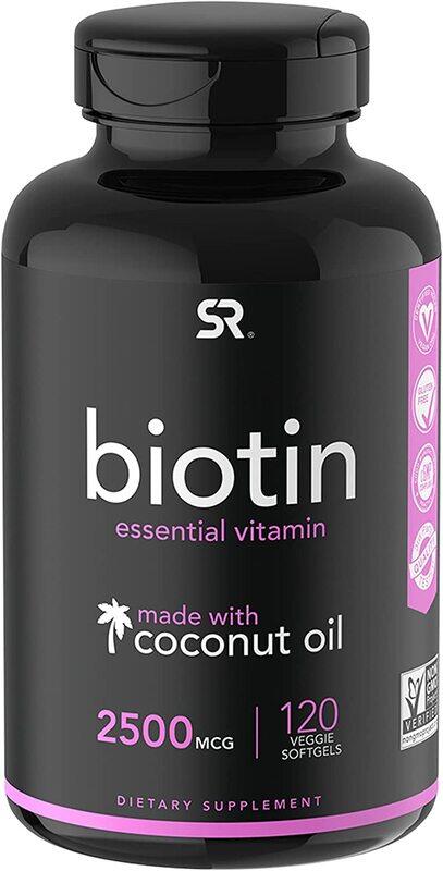 

Sports Research Biotin Essential Vitamin Supplement, 2500mcg, 120 Softgels