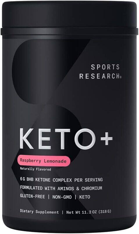 

Sports Research Keto Plus Exogenous Ketones Supplement, 318g, Raspberry Lemonade