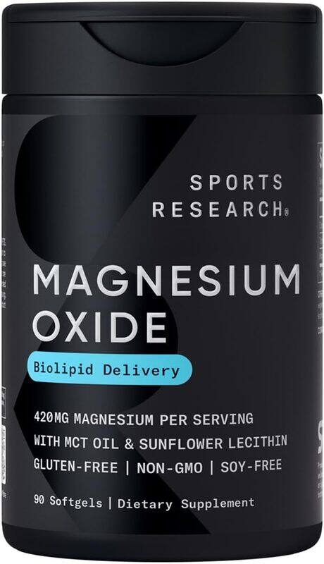 

Sports Research SR Magnesium Oxide Biolipid Delivery 420mg 90 softgels
