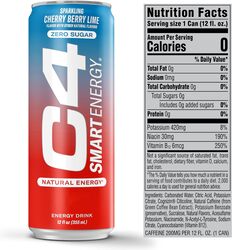 C4 Smart Energy Drink Sparkling Cherry Berry Lime 355 ml Pack of 12
