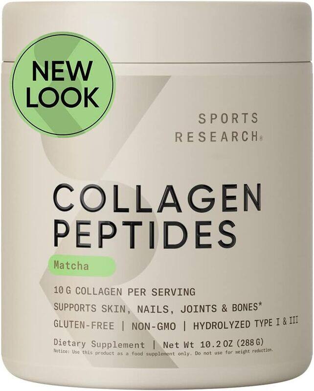 

Sports Research Premium Collagen Peptides Powder, 10.16oz, Matcha Green Tea