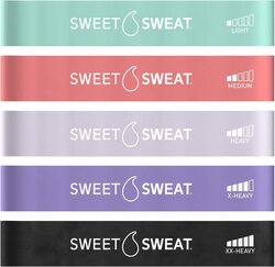 Sports Research Sweet Sweat Mini Loop Resistance Bands, 5 Piece, Multicolour
