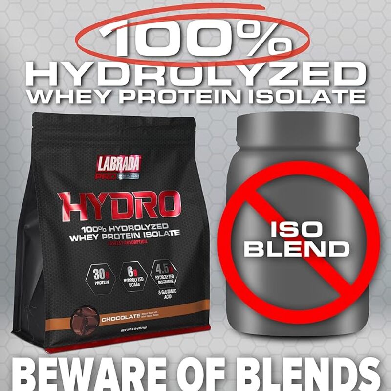 Labrada ProSeries Hydro 100% Hydrolyzed Whey Protein Isolate 4lb Chocolate