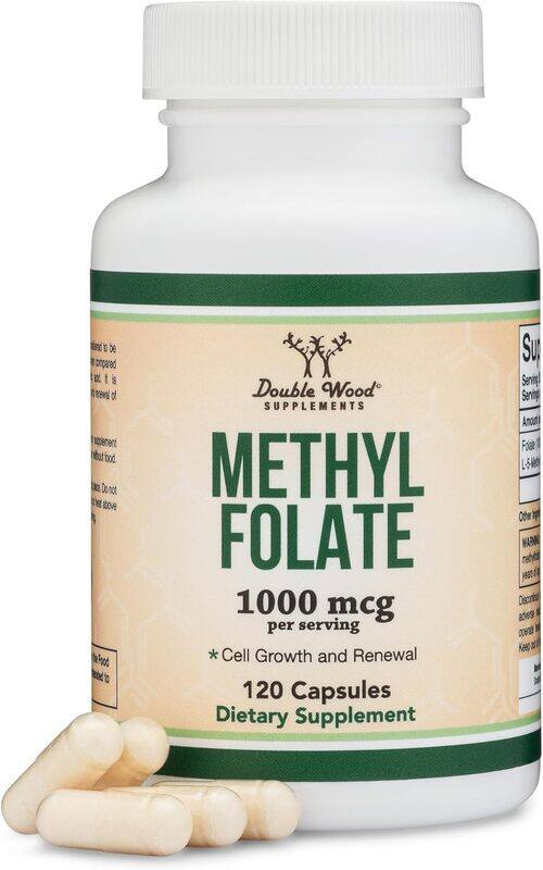 

Double Wood Supplements Double Wood Methylfolate Supplement for Cell Growth And Renewal 1000 mcg 120 capsules