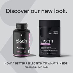 Sports Research Biotin Essential Vitamin Supplement, 2500mcg, 120 Softgels
