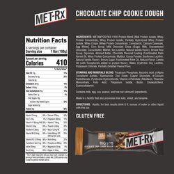 MET-Rx Big 100 Meal Replacement Protein Bar Chocolate Chip Cookie Dough Pack of 9