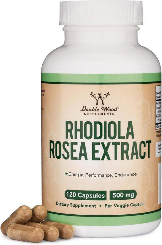 

Double Wood Supplements Double Wood Rhodiola Rosea Supplement for Performance, Calming, Motivation 500 mg 120 capsules