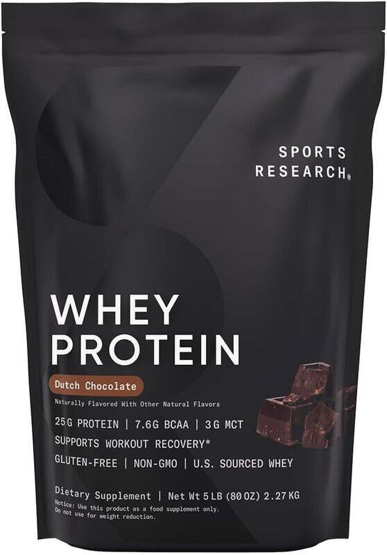 

Sports Research Whey Protein Isolate, Dutch Chocolate, 5 lbs (2.27 kg)