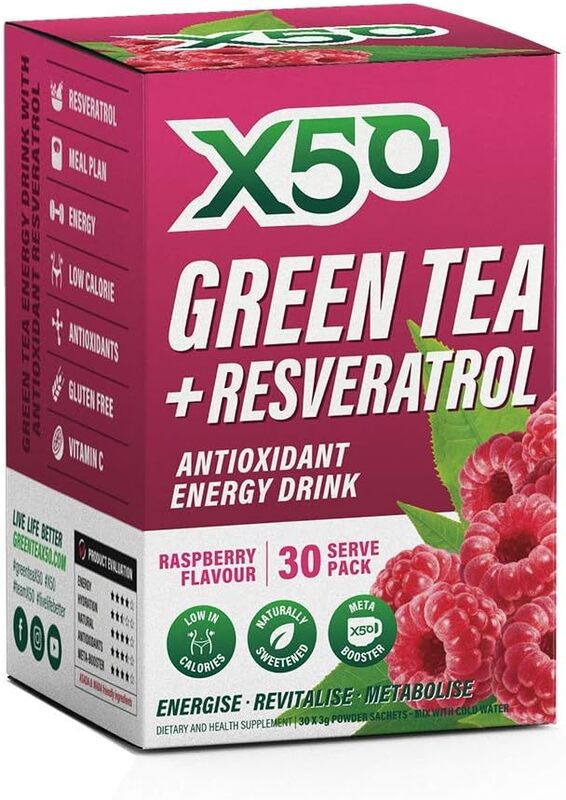 X50 Green Tea 30 Servings Raspberry