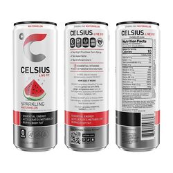 CELSIUS Sparkling Watermelon, Functional Essential Energy Drink 12 Fl Oz (Pack of 12)