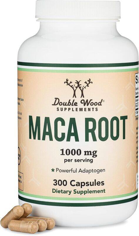 

Double Wood Supplements Double Wood Maca Root Supplement for Energy, Performance, Motivation 500 mg 300 capsules