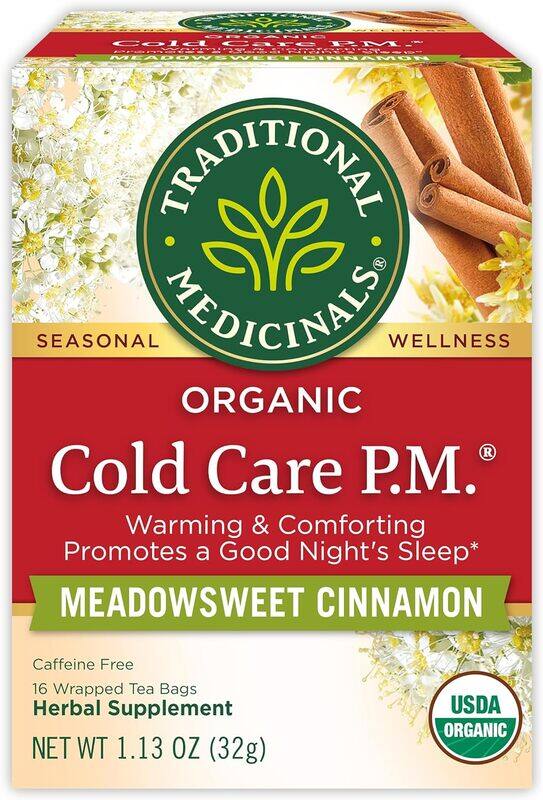 

Traditional Medicinals Organic Cold Care PM Meadowsweet Cinnamon 16 Wrapped Tea bags 32g