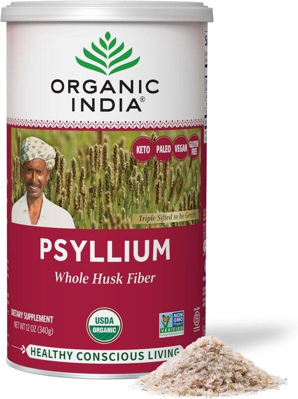 

Organic India Psyllium Whole Husk Fiber 12 oz 340g