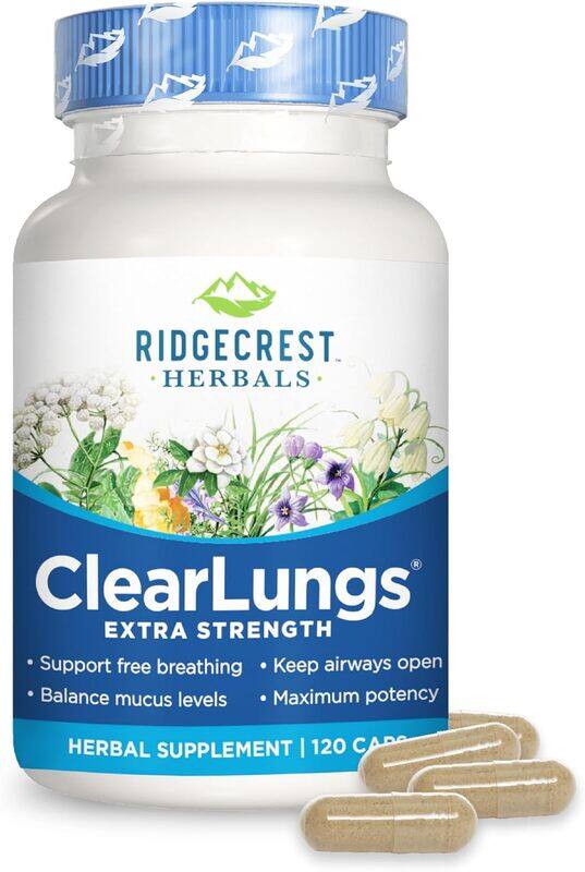 

Ridgecrest Herbals Clearlungs Extra Strength Herbal Supplement 120 Capsules