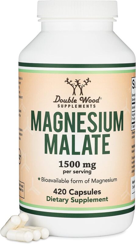 Double Wood Magnesium Malate Supplement 500 mg per Serving 420 capsules