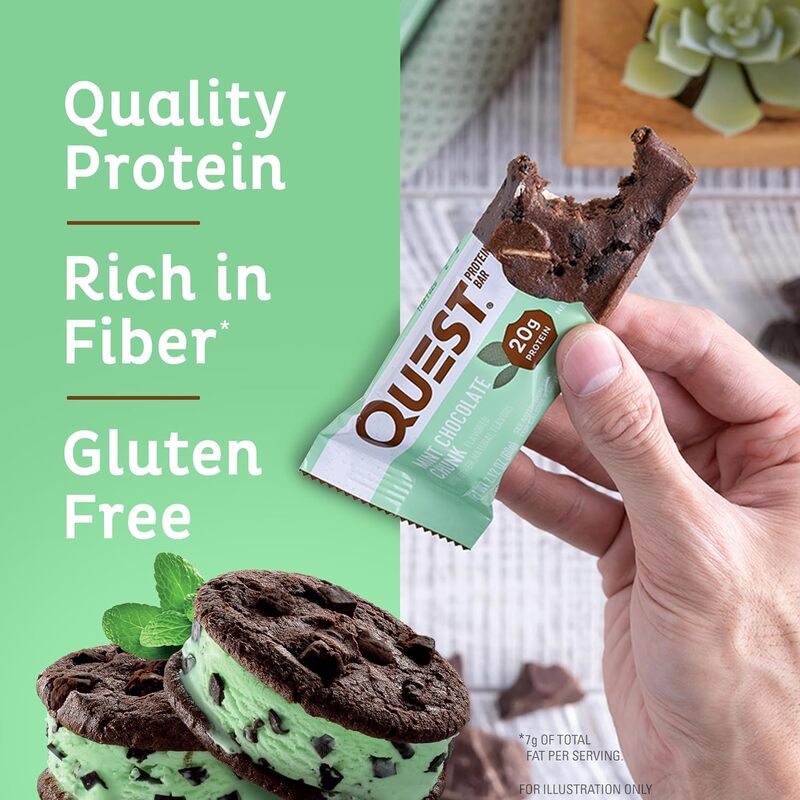 Quest Mint Chocolate Chunk Protein Bars Pack of 12