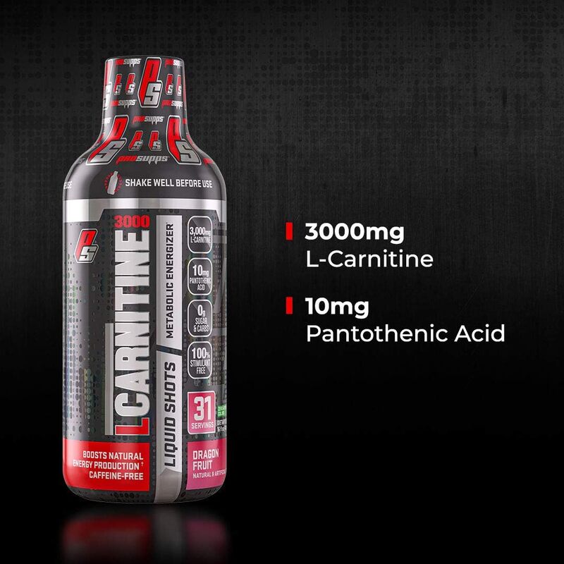 PROSUPPS L-Carnitine 3000 Stimulant Free Liquid Shots for Men and Women - Metabolic Energizer Workout Drink for Performance and Muscle Recovery (Blue Razz)