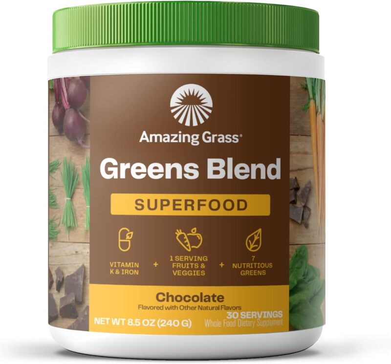 Amazing Grass Greens Blend Superfood Powder, Chocolate, 240 g