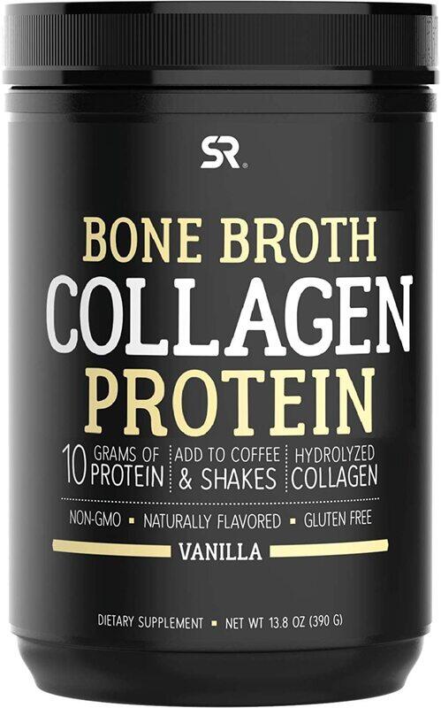 

Sports Research Bone Broth Collagen Protein Powder, 390gm, Vanilla