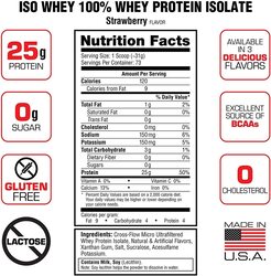 Labrada Iso 100% Whey Protein Isolate Powder, 5 Lbs, Strawberry