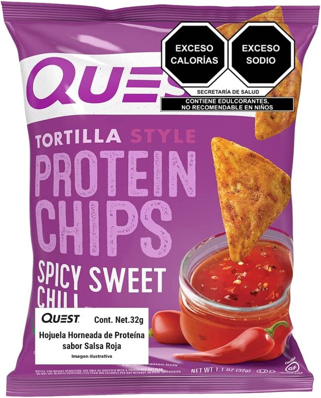 Quest Spicy Sweet Chili Nutrition Tortilla Style Protein Chips, 8 Piece x 32g