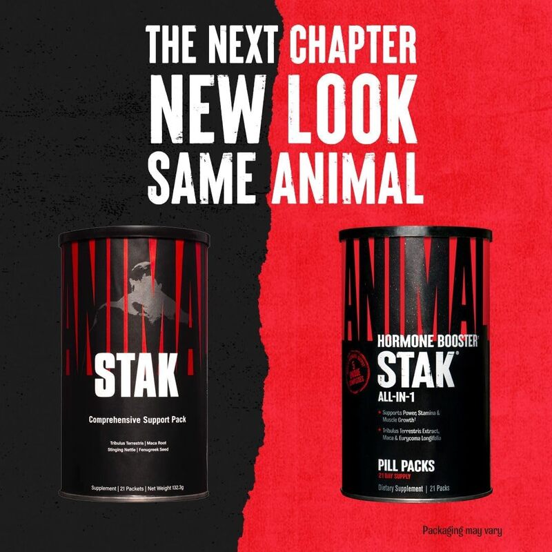 UN Hormone Booster Animal Stak All-in-1 Supplement to boost natural testosterone levels and support growth hormone (GH) 21 Packs