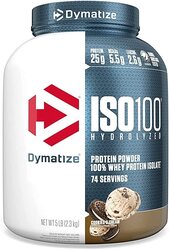 Dymatize ISO100 Hydrolyzed Protein Powder, 100% Whey Isolate Protein, 25g of Protein, 5.5g BCAAs, Gluten Free, Fast Absorbing, Easy Digesting, Cookies and Cream, 5 lbs