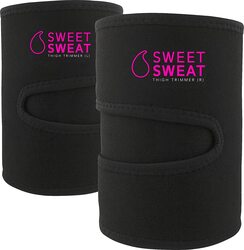 Sports Research Sweet Sweat Thigh Trimmers, Medium, Black/Pink