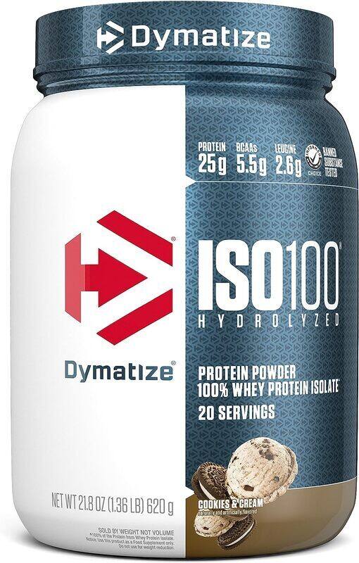 

Dymatize ISO 100 Hydrolyzed Protein Powder Cookies and Cream 1.36 lbs