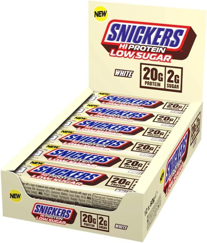 Snickers High Protein Low Sugar White Chocolate Bars 57g Pack of 12